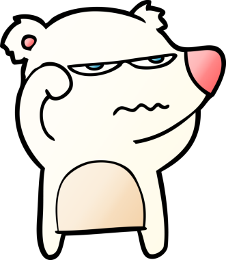 Bir insan tarafından çizilmiş kızgın ayı kutup karikatürü.