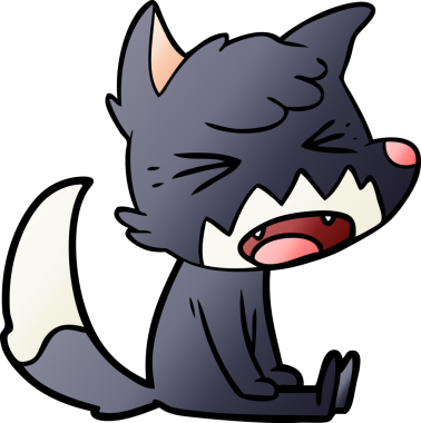 Bir insan tarafından çizilmiş kızgın tilki çizgi filmi.