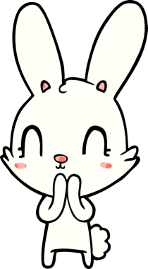 Bir insan tarafından çizilmiş şirin çizgi film tavşanı.