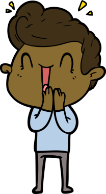 Bir insan tarafından çizilmiş heyecanlı bir çizgi film.