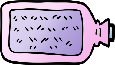 vektör gradyan çizim karikatürü sıcak su şişesi bir insan tarafından çizildi
