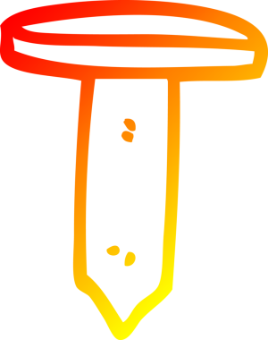 Bir insan tarafından çizilen pirinç çivinin sıcak gradyan çizgisi