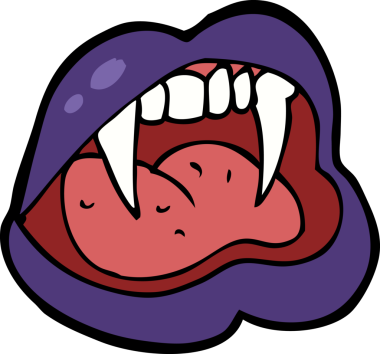 Bir insan tarafından çizilmiş vampir dudakları.