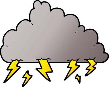 bir insan tarafından çizilmiş bir gökgürültüsü bulutu
