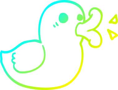 Bir insan tarafından çizilen mutlu ördeğin soğuk gradyan çizimi