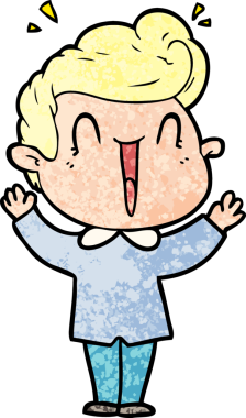 Bir insan tarafından çizilmiş heyecanlı bir çizgi film.