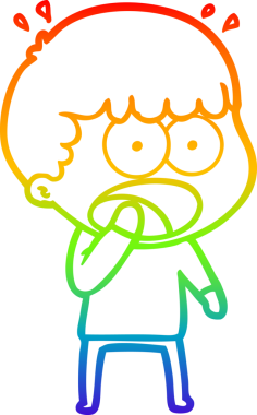 gökkuşağı gradyanı çizimi bir insan tarafından çizilmiş şok bir adam