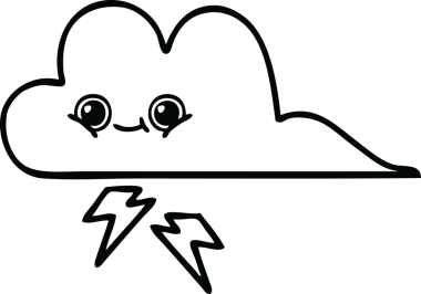 Bir insan tarafından çizilmiş bir fırtına bulutu çizimi