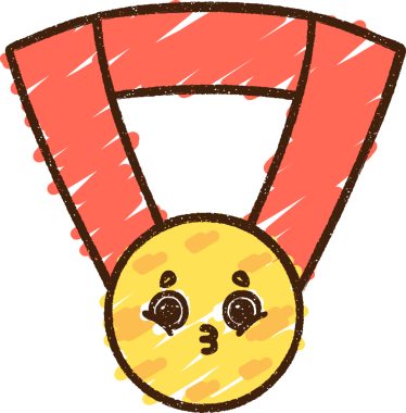 Bir insan tarafından çizilen Altın Madalya Tebeşiri