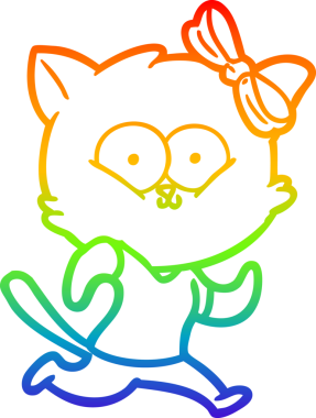 gökkuşağı gradyanı çizimi bir insan tarafından çizilmiş çizgi film kedisi