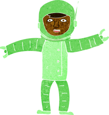 Bir insan tarafından çizilmiş bir uzay adamı.