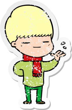 Bir insan tarafından çizilmiş kendini beğenmiş bir çizgi film karakterinin sıkıntılı çıkartması.