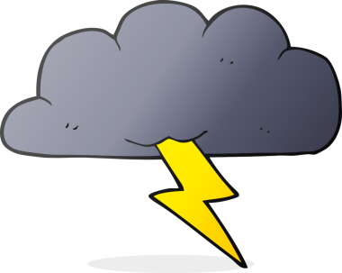 Bir insan tarafından çizilmiş serbest çizim gökgürültüsü bulutu