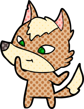 Bir insan tarafından çizilmiş dost canlısı bir kurt.