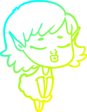 Bir insan tarafından çizilmiş güzel bir elf kızı çizimi.