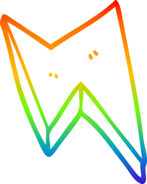 Bir insan tarafından çizilmiş gökkuşağı çizgi çizimi.