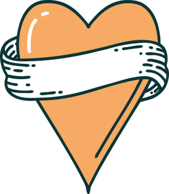 Bir insan tarafından çizilmiş kalp ve bayrağın ikonik dövme şekli