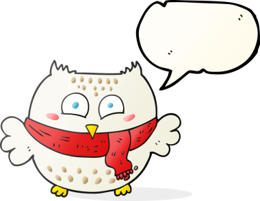 Bir insan tarafından çizilmiş serbest konuşma balonu karikatürü baykuşu