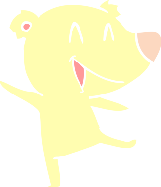 Gülen ayı düz renkli çizgi film bir insan tarafından çizildi.