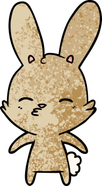 Bir insan tarafından çizilmiş meraklı tavşan çizgi filmi.