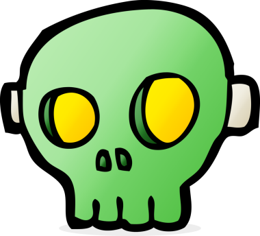 Bir insan tarafından çizilmiş ürkütücü kafatası maskesi.