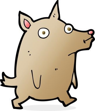 Bir insan tarafından çizilmiş komik küçük köpek.