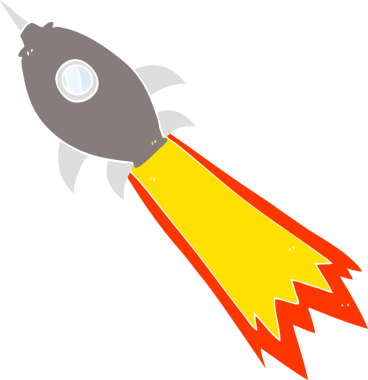 Bir insan tarafından çizilen uzay gemisinin düz renk çizimi