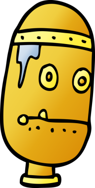 bir insan tarafından çizilmiş robot kafası.