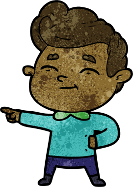 Bir insan tarafından çizilmiş mutlu çizgi film adamı.