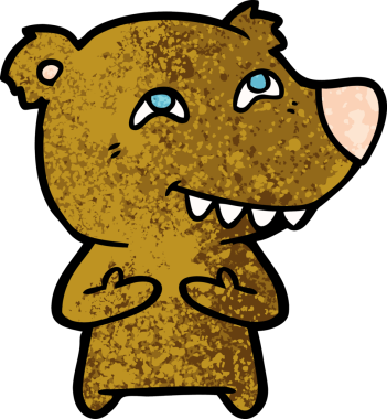 Bir insan tarafından çizilmiş bir çizgi film karakteri.