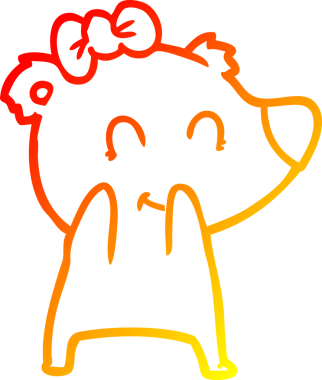 Bir insan tarafından çizilmiş dişi ayı karikatürü.