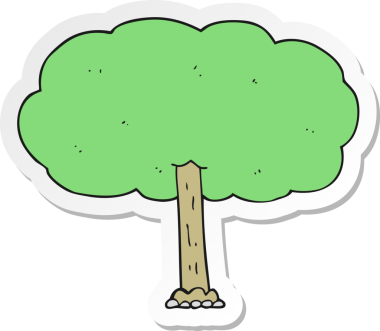 Bir insan tarafından çizilmiş karikatür ağacının çıkartması.