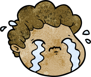 Bir insan tarafından çizilmiş ağlayan çocuk.