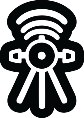 İletişim uydusu simgesi bir insan tarafından çizildi