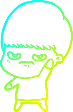 Bir insan tarafından çizilmiş soğuk gradyan çizgi film karakteri.