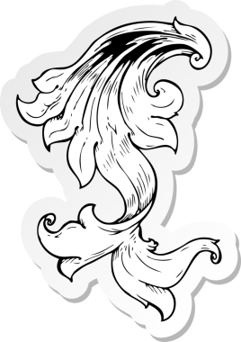 Geleneksel bir el çıkartması. Bir insan tarafından çizilmiş çiçek girdabı.