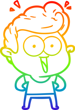 Gökkuşağı gradyanı çizimi bir insan tarafından çizilmiş heyecanlı bir çizgi film