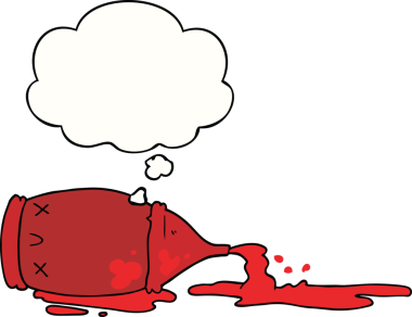 Bir insan tarafından çizilmiş düşünce baloncuğuyla dökülmüş bir çizgi film.