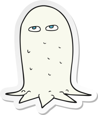 Bir insan tarafından çizilmiş cadılar bayramı hayaletinin çıkartması.