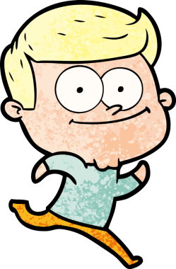 Bir insan tarafından çizilmiş mutlu bir adam.