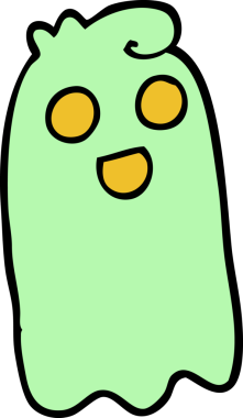 Bir insan tarafından çizilmiş karalama tarzı karikatür bir hayalet.