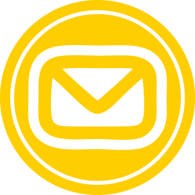 bir insan tarafından çizilmiş zarf harfi dairesel simgesi