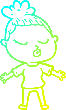 Bir insan tarafından çizilmiş soğuk bir çizgi film çizimi.