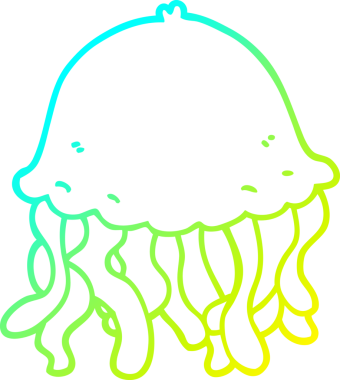 Bir insan tarafından çizilmiş bir denizanasının soğuk gradyan çizgisi