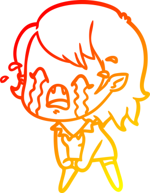 Bir insan tarafından çizilmiş ağlayan vampir kız çizgi filmi.