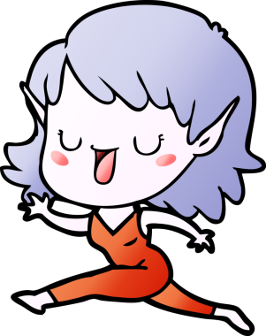 Bir insan tarafından çizilmiş bir elf kızı.