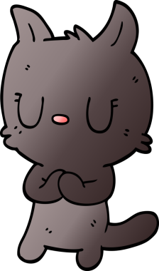 Bir insan tarafından çizilmiş sevimli karikatür kedisi.