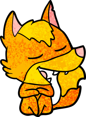 Bir insan tarafından çizilmiş tilki çizgi film karakteri