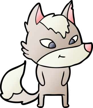 Bir insan tarafından çizilmiş dost canlısı bir kurt.