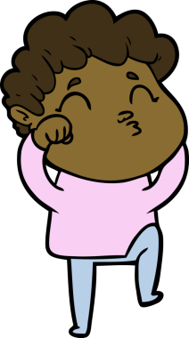 Çizgi film adamı somurtuyor Bir insan tarafından çizilmiş